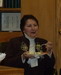 Joanne enjoys the luncheon.